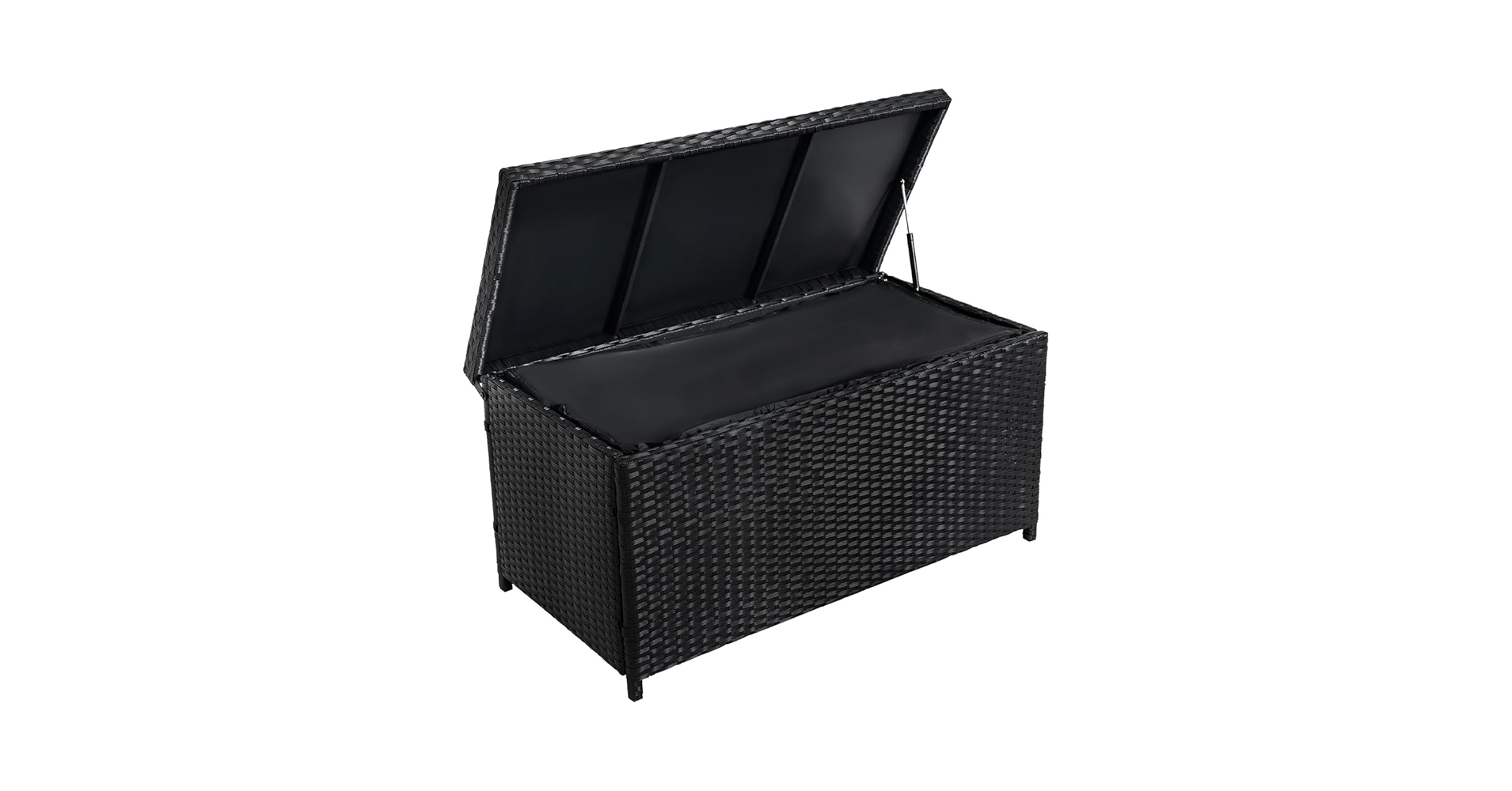 Plastic Garden Storage Box Waterproof Rattan Cushion Chest Deck Patio
