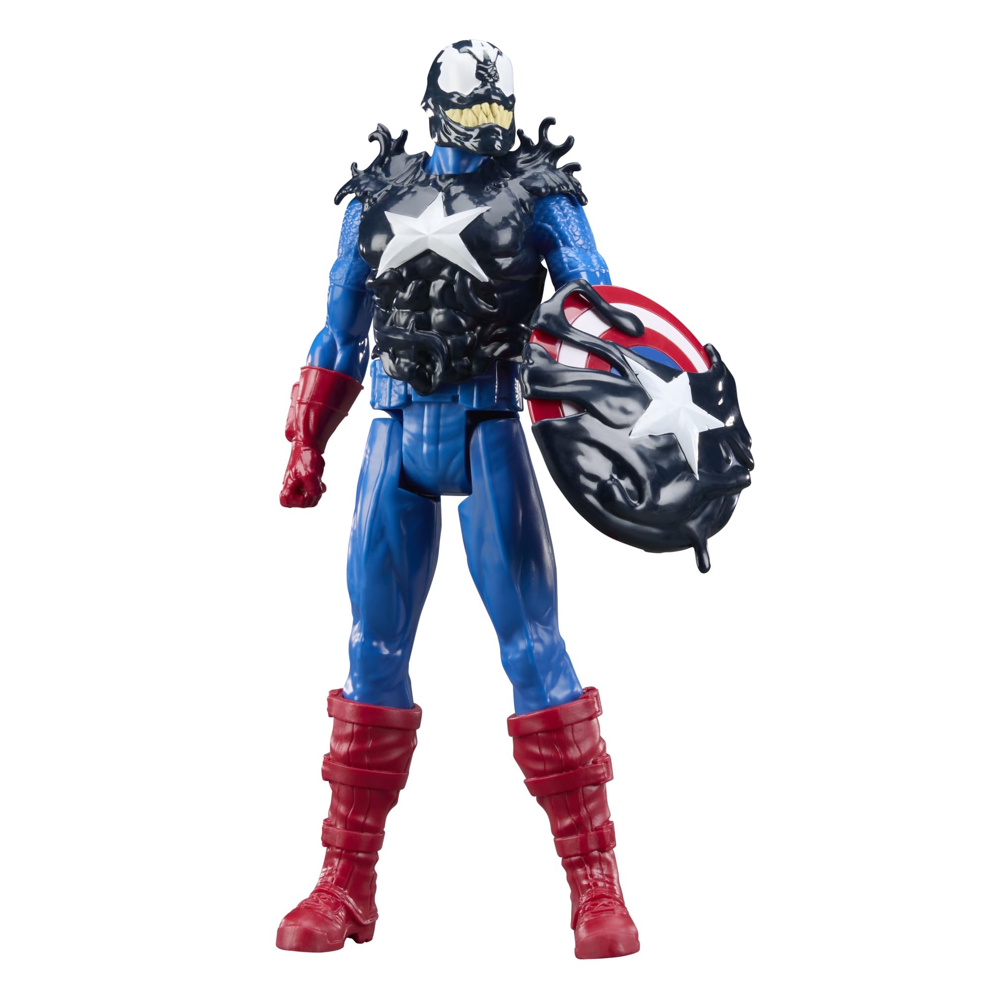 Avengers Titan Hero Series, Venomized Capitán América y Hulk, Set con 2 Figuras de Acción, Accesorios Venom, Batallas Superhéroes y Villanos, Regalos para Niños de 4 Años o Más