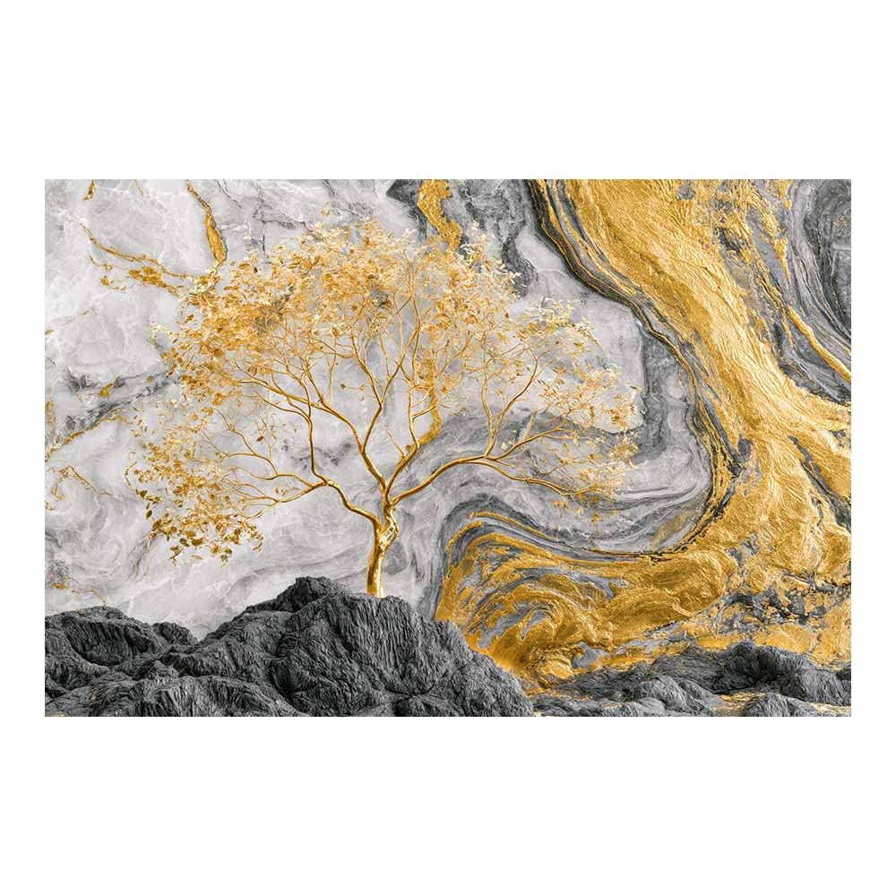HOQIU Wall Pictures Golden Fall Tree Views tree poster, landscape wall art, for Living Room Bedroom Bathroom.(Multicolor)-80x120cm Unframed