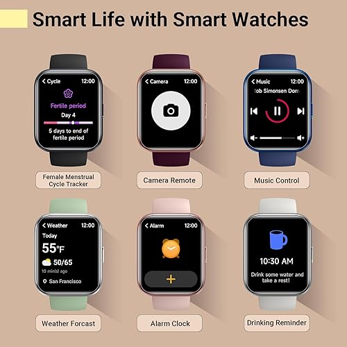 Miniatura 7 de Potencia tu estilo de vida con Bluetooth Call Fitness Smartwatch para mujereshombres, Alexa, reloj inteligente con seguimiento de salud y sueño,