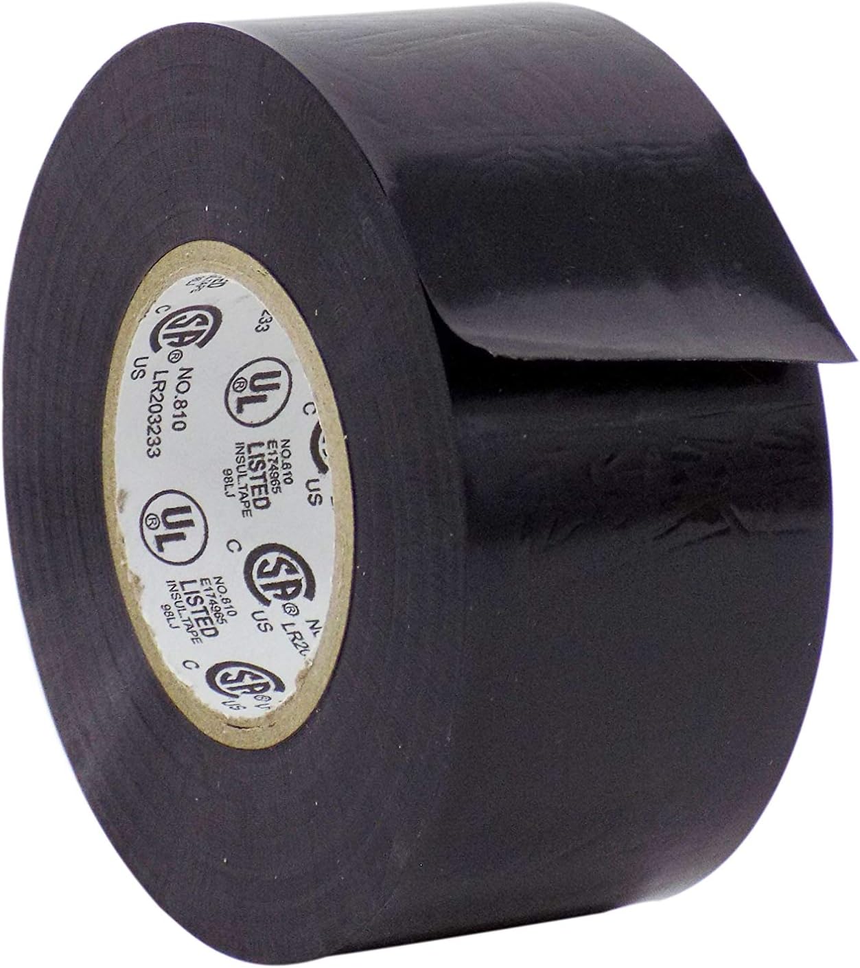 MAT Professional Grade Wide Electrical Tape Black - 1.5 inch x 66 ft. UL/CSA listed core - Waterproof, Flame Retardant, & Strong Rubber Based Adhesive for Use At No More Than 600V & 176F