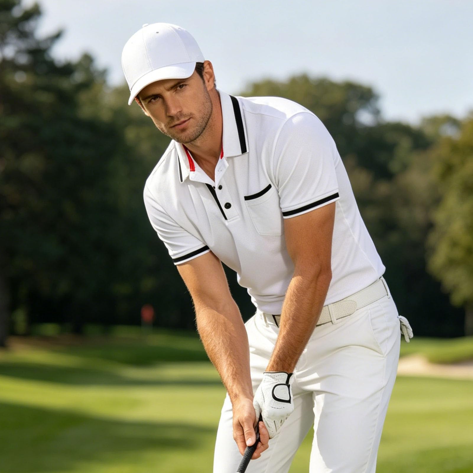 Męska koszulka polo z krótkim rękawem na co dzień letnie koszulki golfowe regularny krój