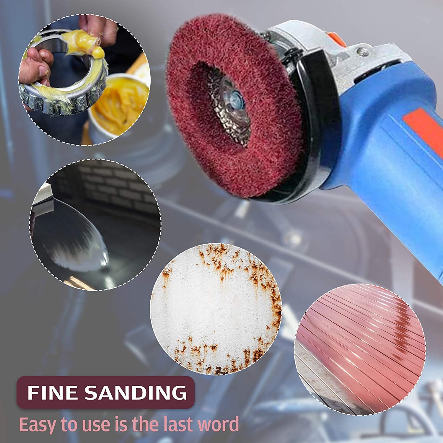 Dischi smerigliatori, 100 * 15mm, 5 Pezzi Disco Abrasivo per Smerigliatrice Angolare, Dischi CSD Dischi di Smerigliatura, per la Rimozione di Vernice e Ruggine per Smerigliatrice Angolare