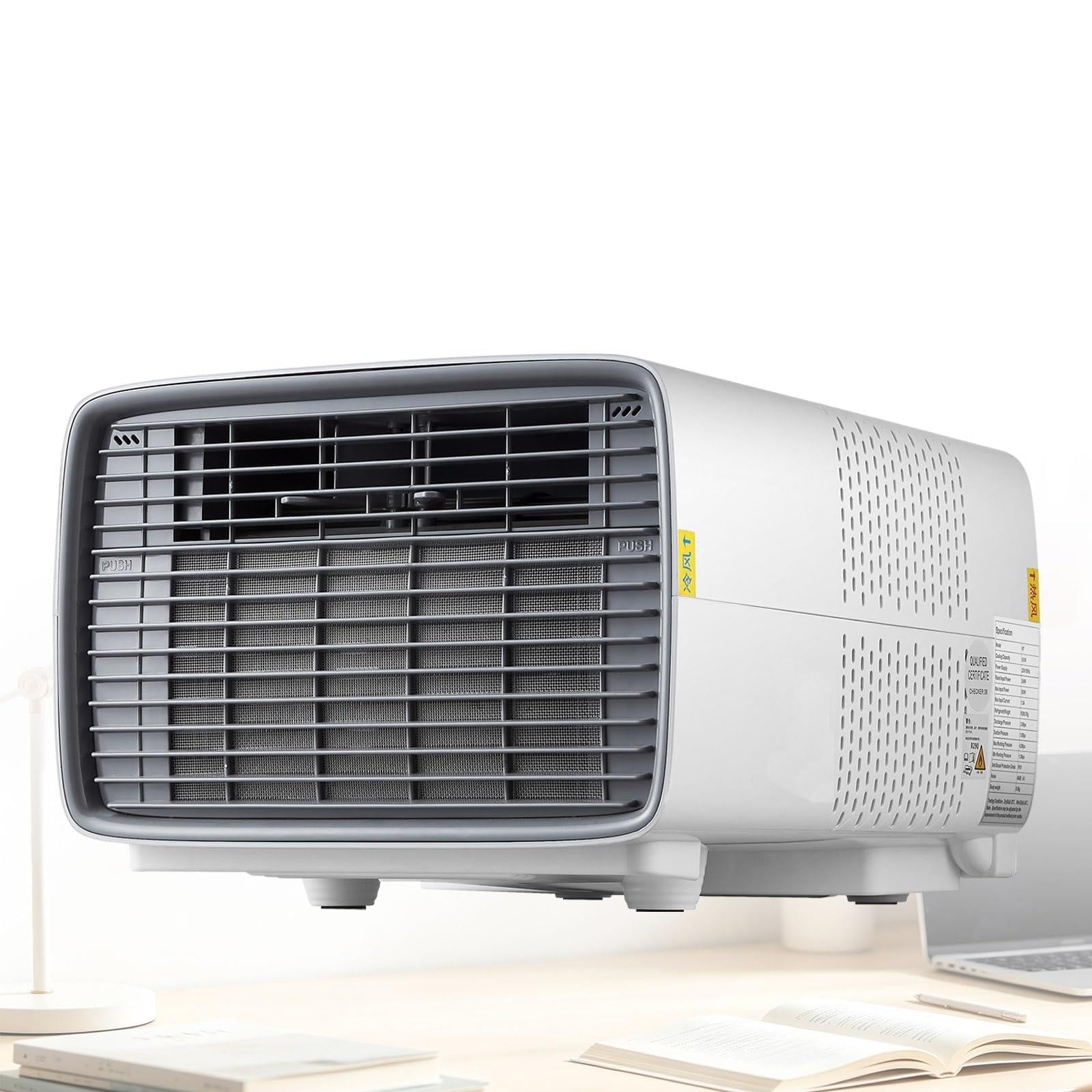 Mobilny Klimatyzator Namiotowy Gotowy do Pracy, Mini AC Unit 280W z Rura Wylotowa i Wezem Odplywowym, Niezalezny Tryb Suchy do Wilgotnej Przyczepy Kempingowej, Wentylator Chlodzacy