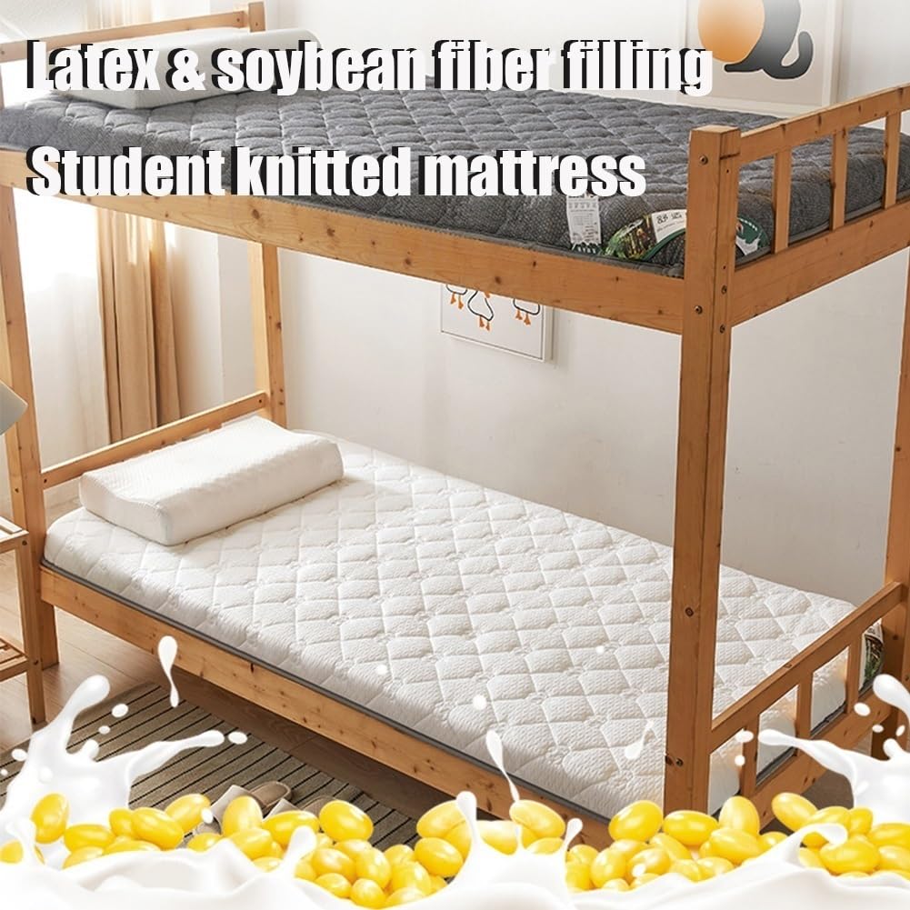 Materasso futon giapponese queen size in fibra di soia in lattice ispessito pieghevole arrotolabile tappetino per casa studente dormitorio letto a castello bianco 80 x 200 x 9 cm