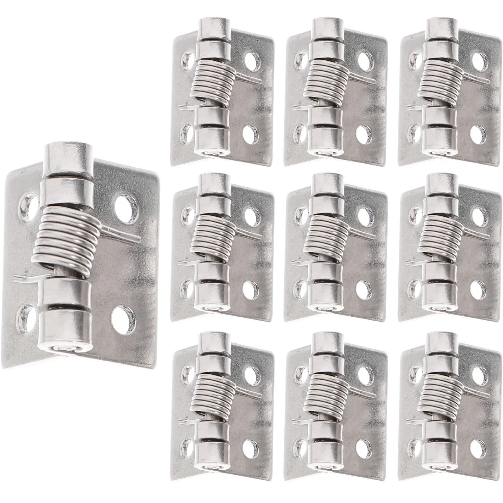 Wsqhao One Color 10Pcs Stainless Steel Self Closing Door Hinges Spring Loaded Heavy Duty For Boxes Wooden Cabinets Industrial Doors For Doors