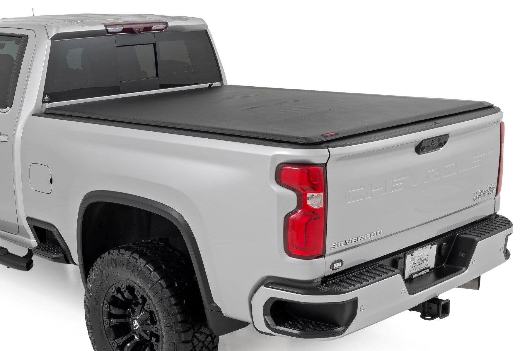 rough country soft roll up truck bed tonneau cover for chevy silverado & gmc sierra 2500hd/3500hd (2020-2026) - fit 6'9 bed, weatherproof bed cover