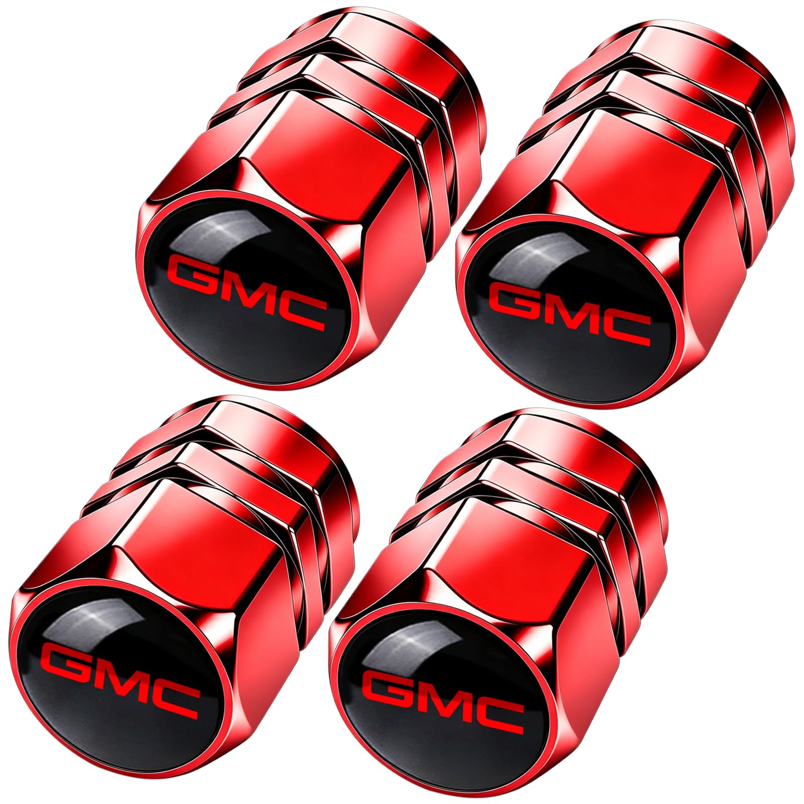 Tire Valve Stem Caps Cover for GMC Car Wheel Air caps Red