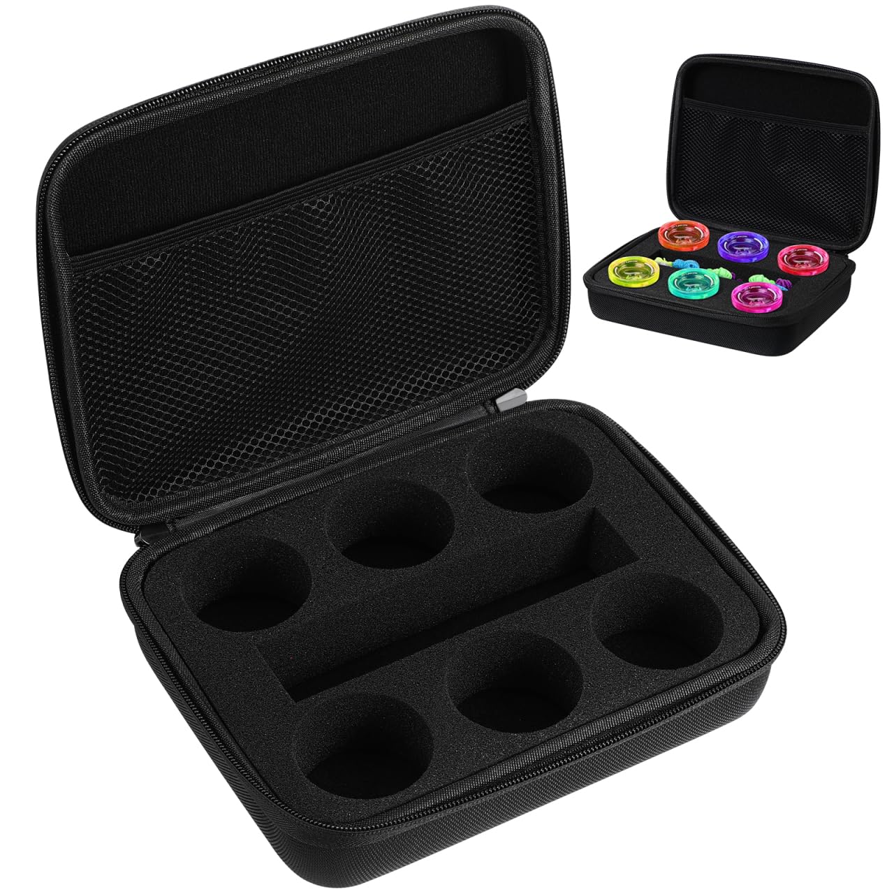 WOONEKY Yoyo - Custodia per riporre accessori e giocattoli, con imbottitura interna e rete con cerniera, pratica per viaggiare e casa