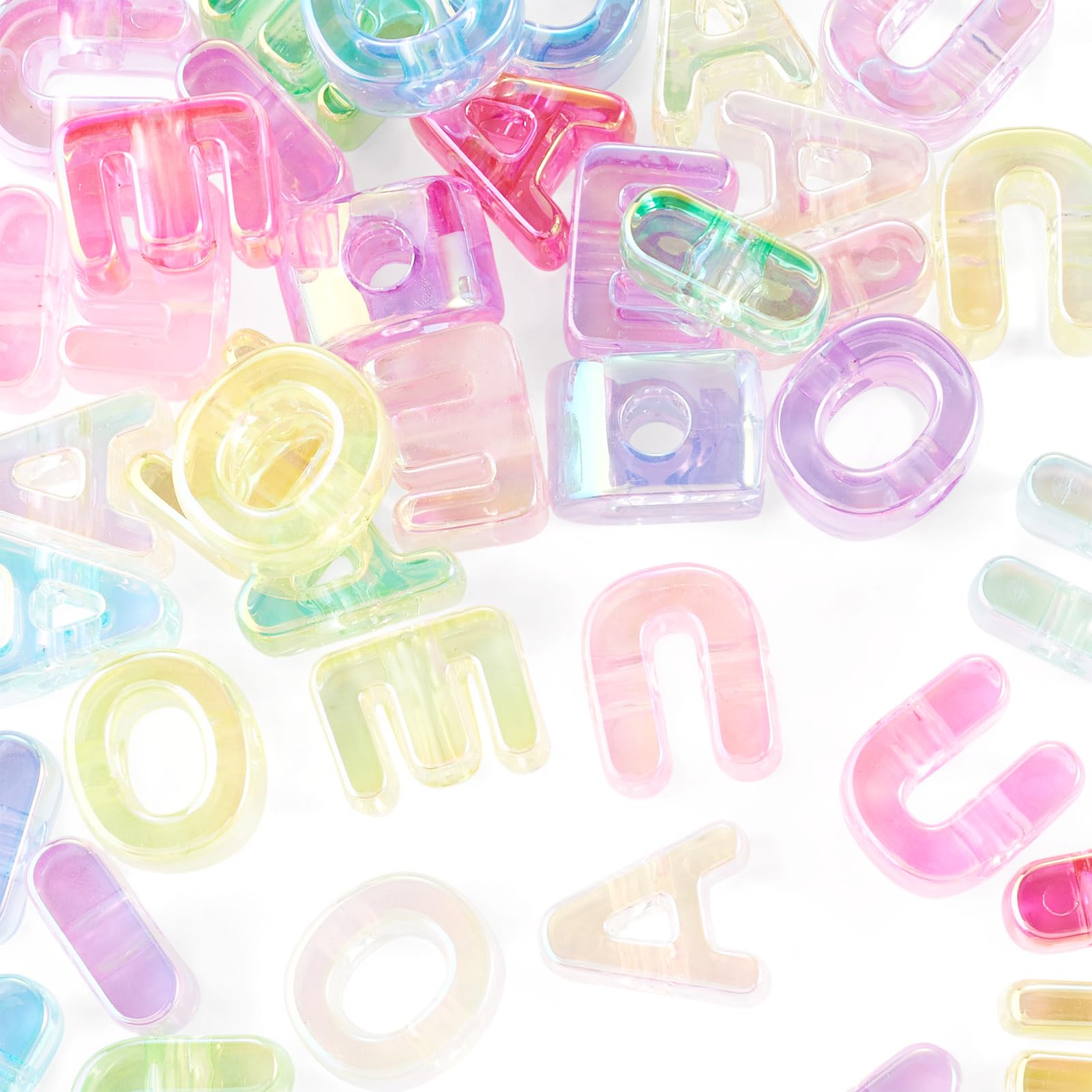 40 Stück Acryl-Buchstaben-Perlen A E I O U Großes Loch Perlen 5 Vokalbuchstaben Großbuchstaben Großbuchstaben Alphabet für DIY Schmuckherstellung Freundschaftsarmbänder Halskette Tür