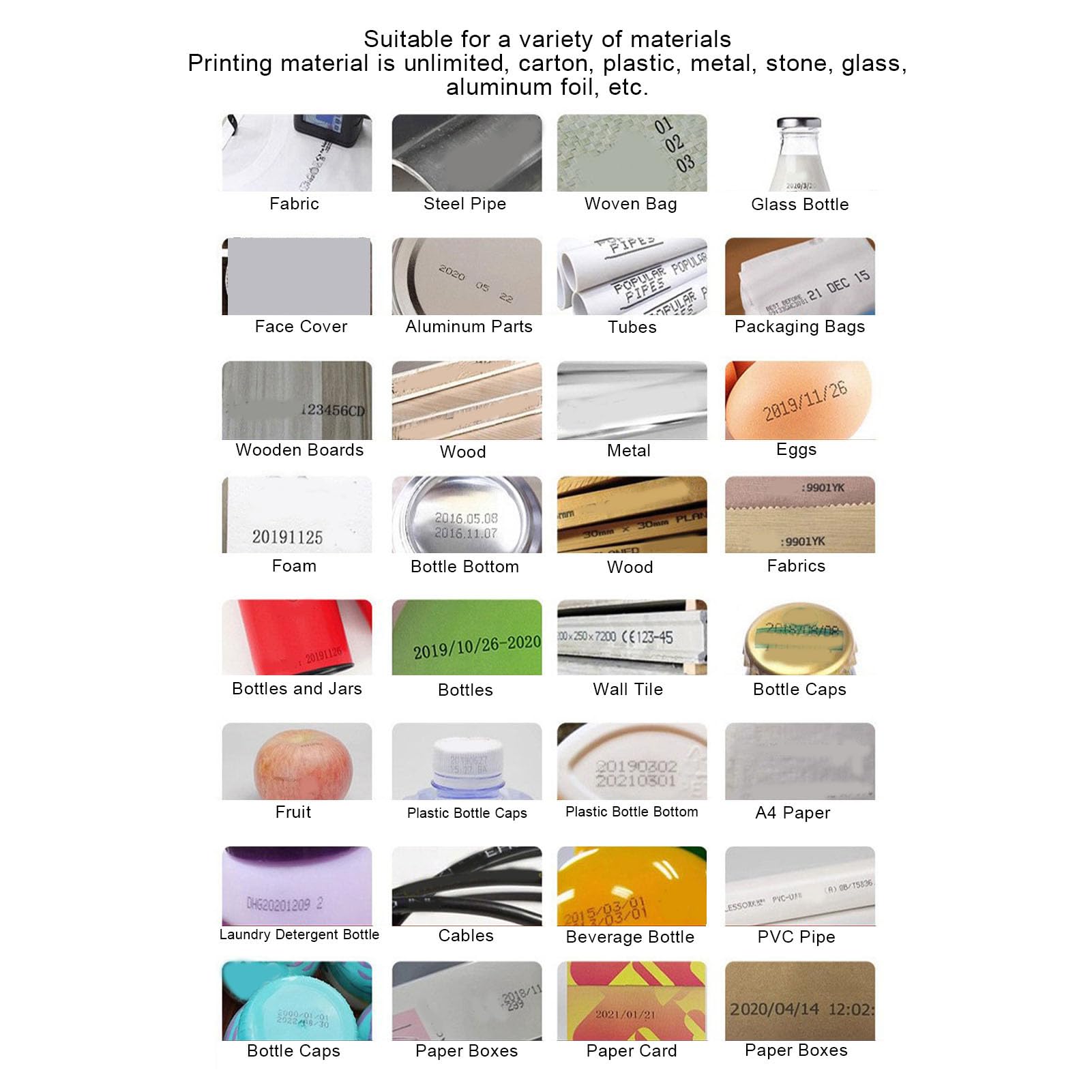 FTVOGUE Handheld-Tintenstrahldrucker, Tragbarer Tintenstrahlkodierer mit 4,3-Zoll-Touchscreen, Unterstützt 12,7 Mm Druckhöhe für Industrieverpackungen aus Holz, Kunststoff, Stoff