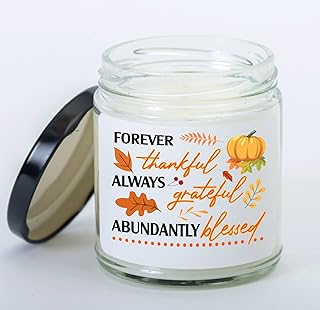 Thanksgiving Candle Forever Thankful Always Grateful Abundantly Blessed Gift, House Family Dinner Table Decoration, Thankful Gift for Women, Thanksgiving Dinner Decoration, Turkey Party Family