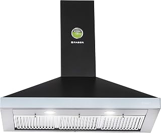 Faber 90 cm 1095 m³/hr box-type Kitchen Chimney (Hood Topaz Smart 3D T2S2 BK TC LTW 90, Baffle Filter, Touch Control, Black) Price In India