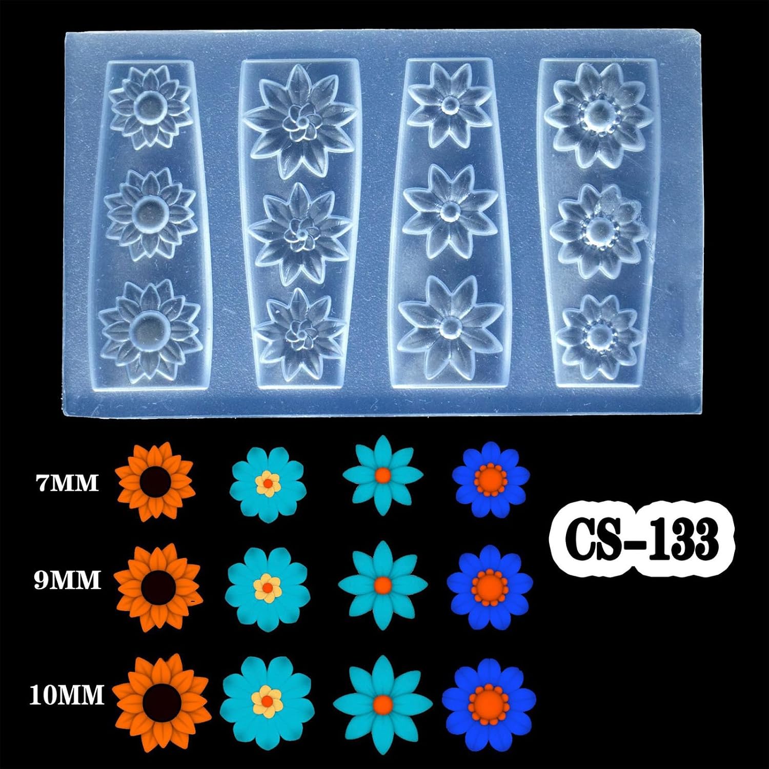 Delicate 3D Floral Nails Art Silicone Mold Stylish Carving Flower Nails Art Accessory Mold for Crafting Resin Creations Silicone Carving