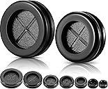 Round Rubber Plug Hole Grommet Kit 7 Sizes Black Double Sided Electrical Firewall Gasket Kit for Protecting Cable Wire Hole Plug Assortment Automotive Supply (52 Pieces)