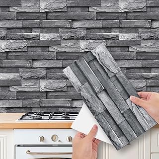 12 Sheets Brick Effect Tile Stickers, Peel an...,