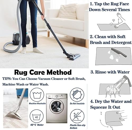 Miniatura 6 de Tapete de entrada oxidado gris azul de 2 x 3 pies, moderno tapete abstracto para puerta delantera, no desprende pelusa y de fácil cuidado, ideal