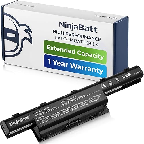 NinjaBatt Batería para Acer AS10D31 AS10D81 AS10D51 AS10D41 AS10D61 AS10D73 AS10D75 5750 AS10D71 5742 AS10D56 E1-531 5250 E1-571 5733 7741 5733 5735