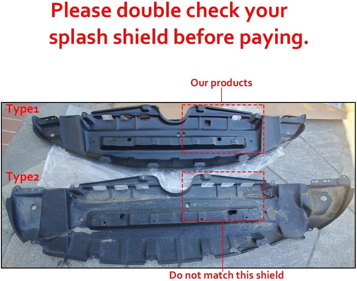 HECASA Front Engine Splash Shield Compatible with 2011-2020 Toyota Sienna Under Cover Replacement for TO1228174 5144108030 12171444