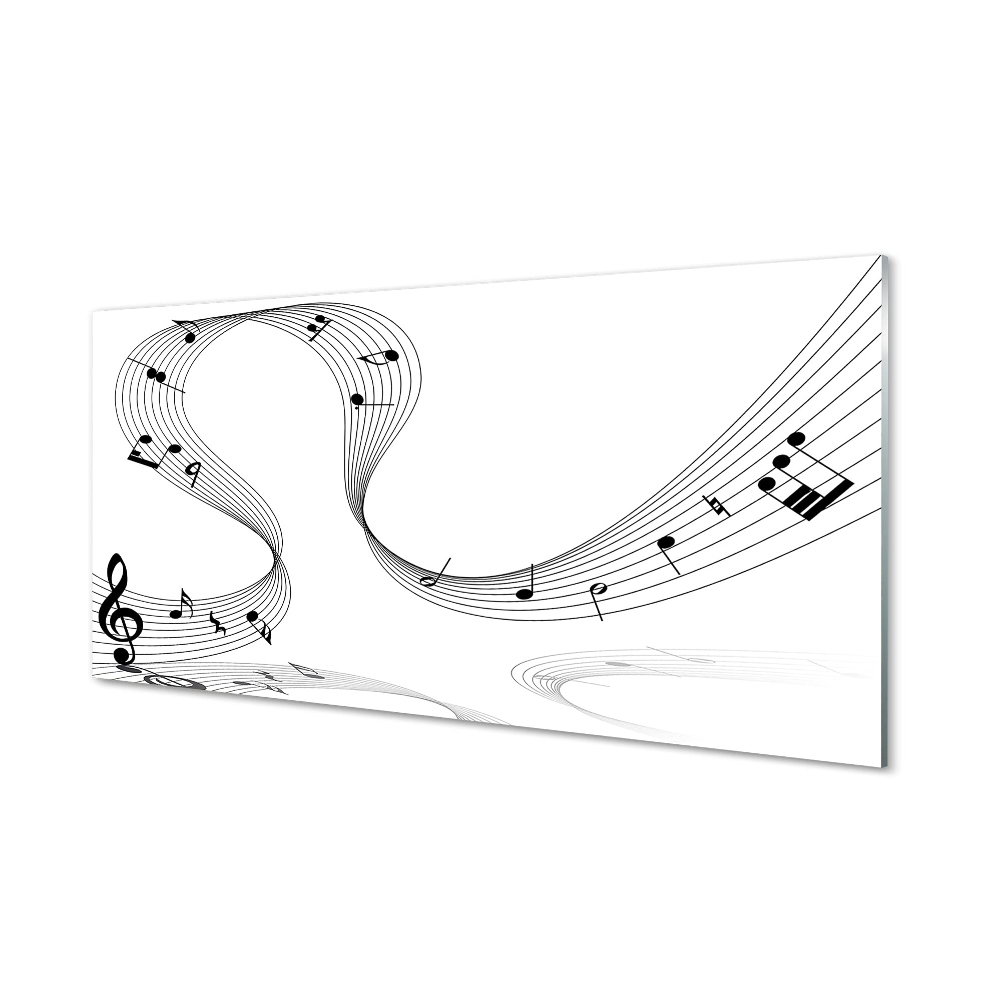 Crédence en verre trempé de sécurité 120x60cm motif notes de musique premium