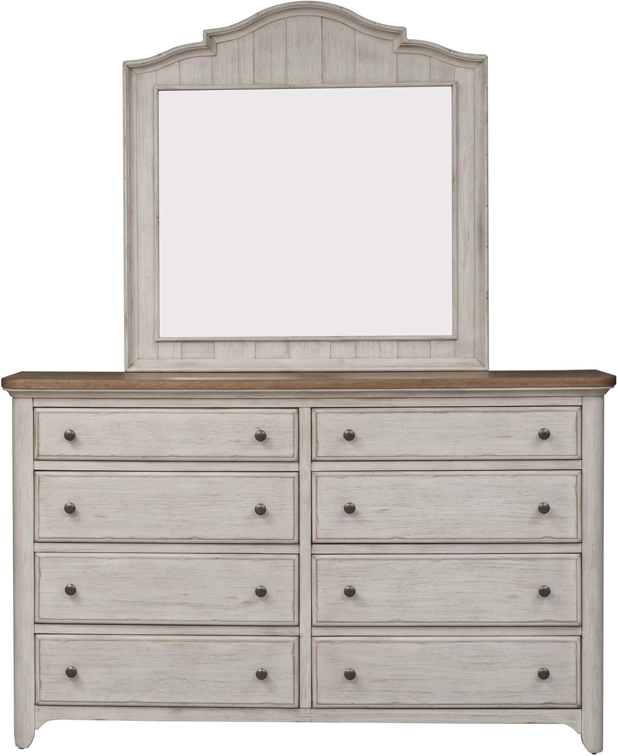Liberty Furniture Industries Farmhouse Reimagined Dresser & Mirror, W66 x D21 x H82, White