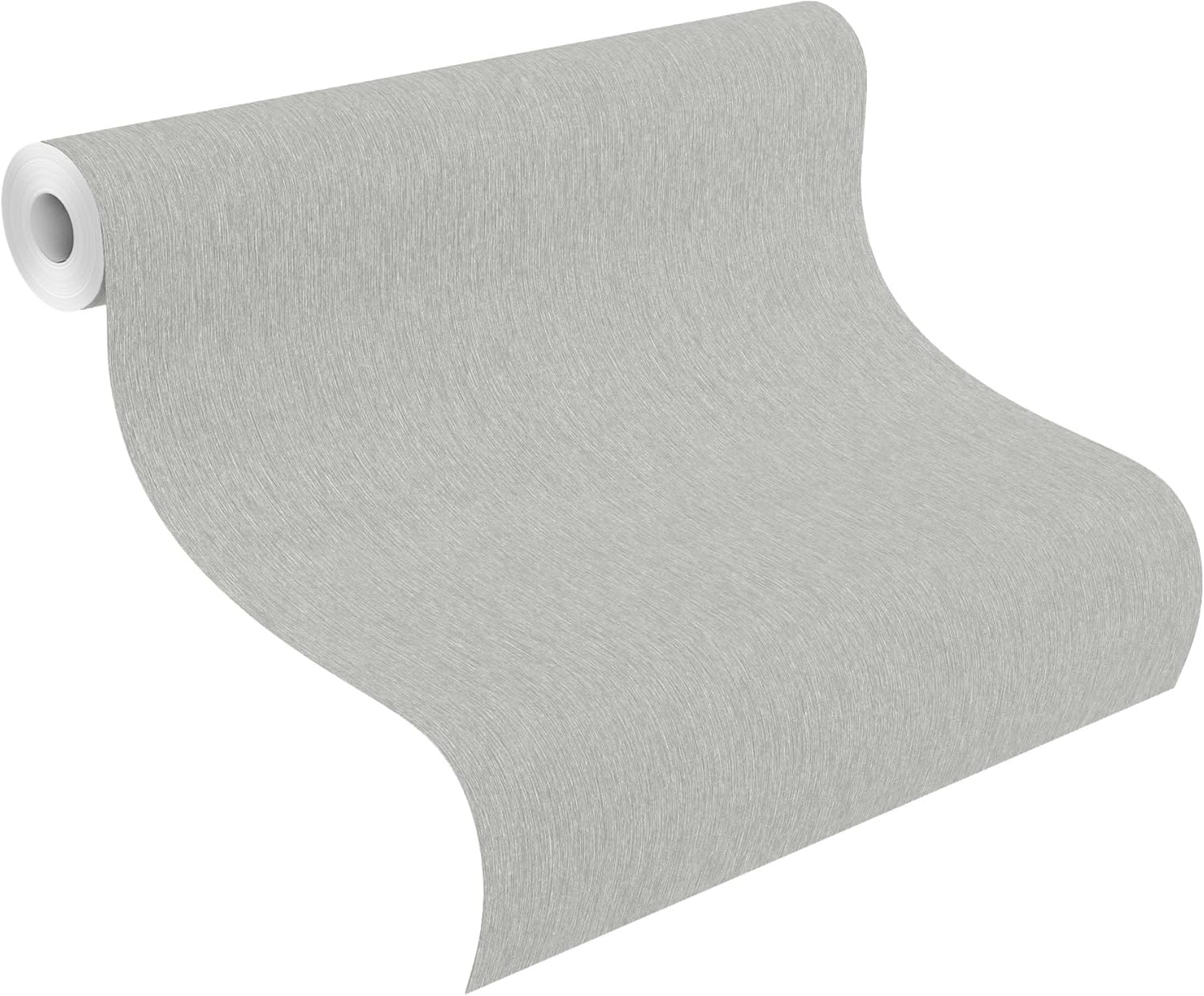 Rasch Non-Woven Wallpaper Plain Lines Structure Silver Metallic 608670