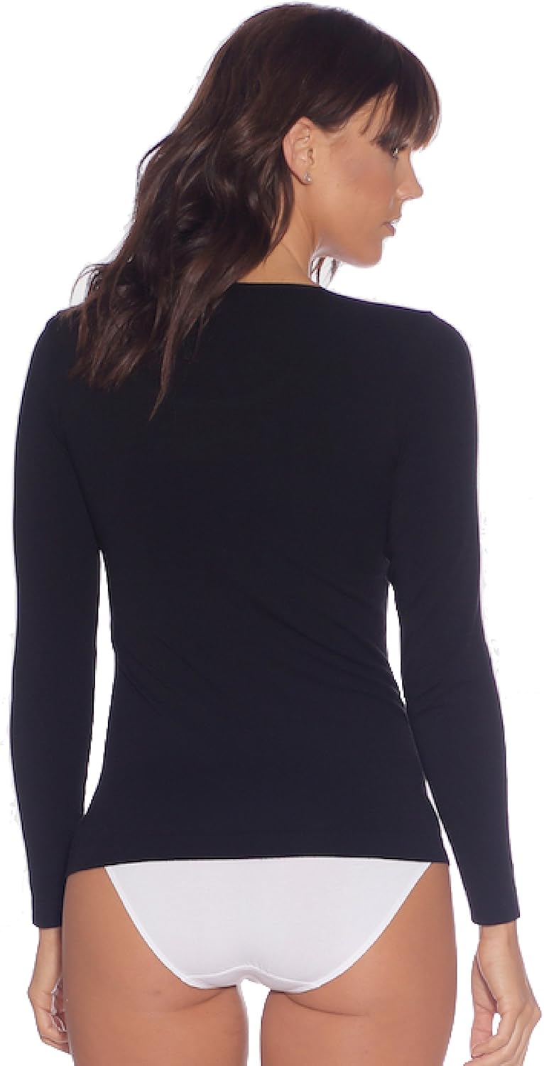 Boody Body EcoWear Women's Long Sleeve Top, Sleek Stretch Shape, Soft Breathable, Bamboo Viscose - Image 2