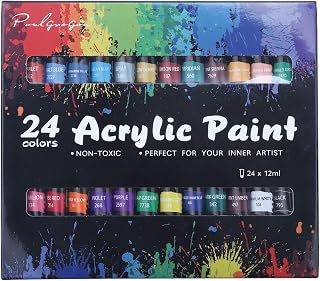 Arinda 12/24 Color Acrylic Paint Set for Canvas Wood Clay Fabric Nail Art Ceramic Craft 12Ml