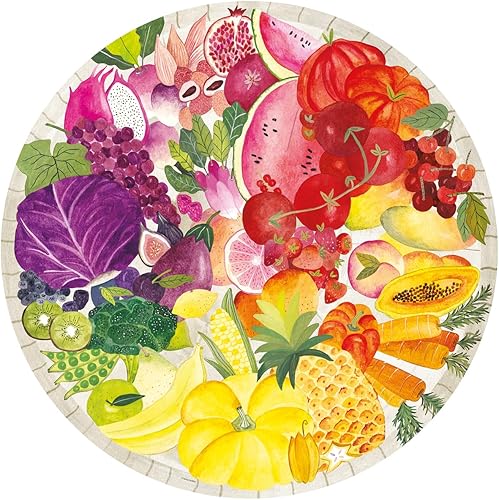 Ravensburger Circle of Colors Rompecabezas redondo de 500 piezas de frutas y verduras para adultos y niños - Tecnología única Softclick Acabado