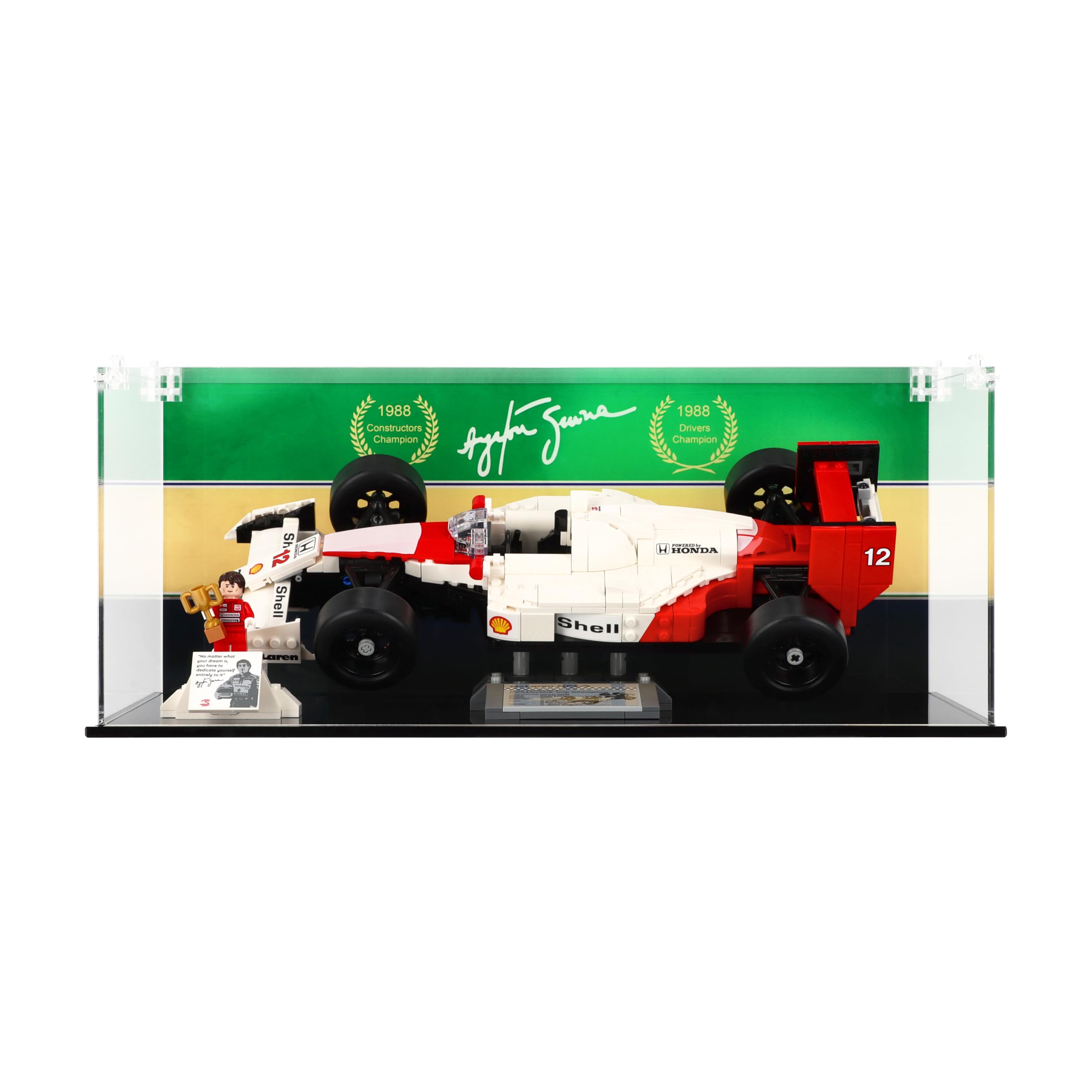 Plexico Clear Display Case For Lego 10330 Mclaren Mp4/4 & Ayrton Senna
