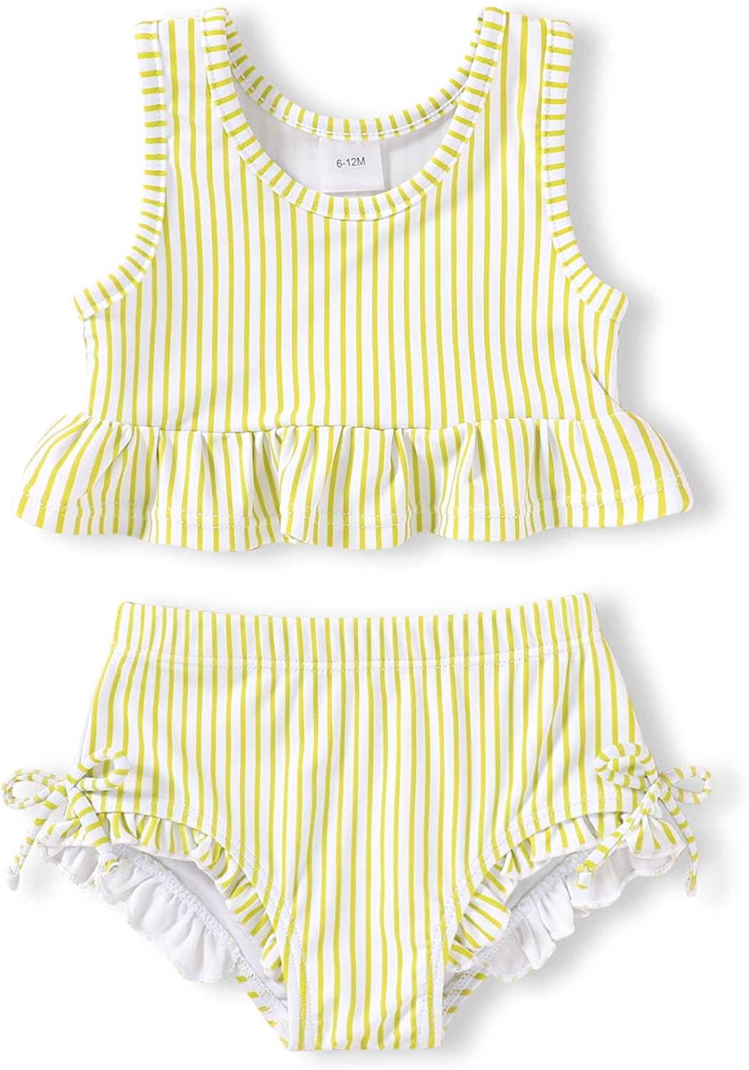HAPPYMA Baby Swimsuit Toddler Girl Bathing Suit Summer Stripe Bikini Set Beach Two Piece Swim Wear