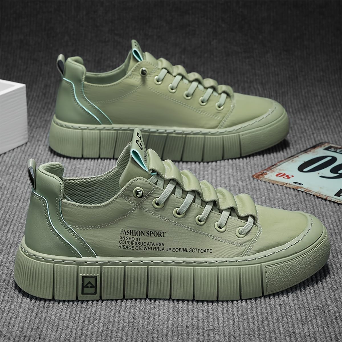 Men's Solid White -Like Sneakers - Low-Top & Slip-Resistant Rubber Sole, Minimalist Modern Design Casual Shoes for Daily Travel, Office, Gym - Comfortable & Durable All-Purpose Sneakers - Image 3