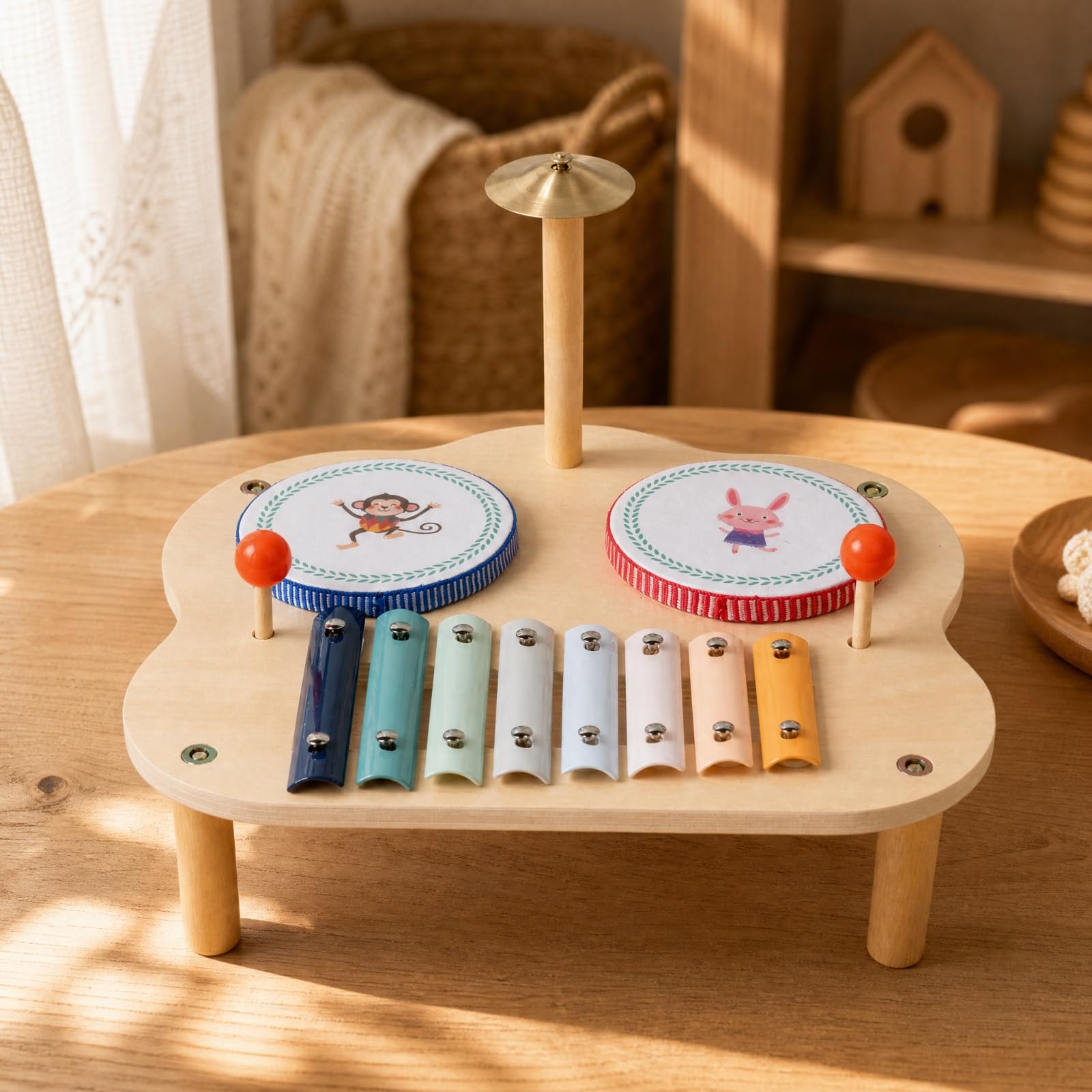 Mesa Actividad Musical Educativo Centro Actividas Musicales Ligero Tablero Sensorial Musical con Mazos para