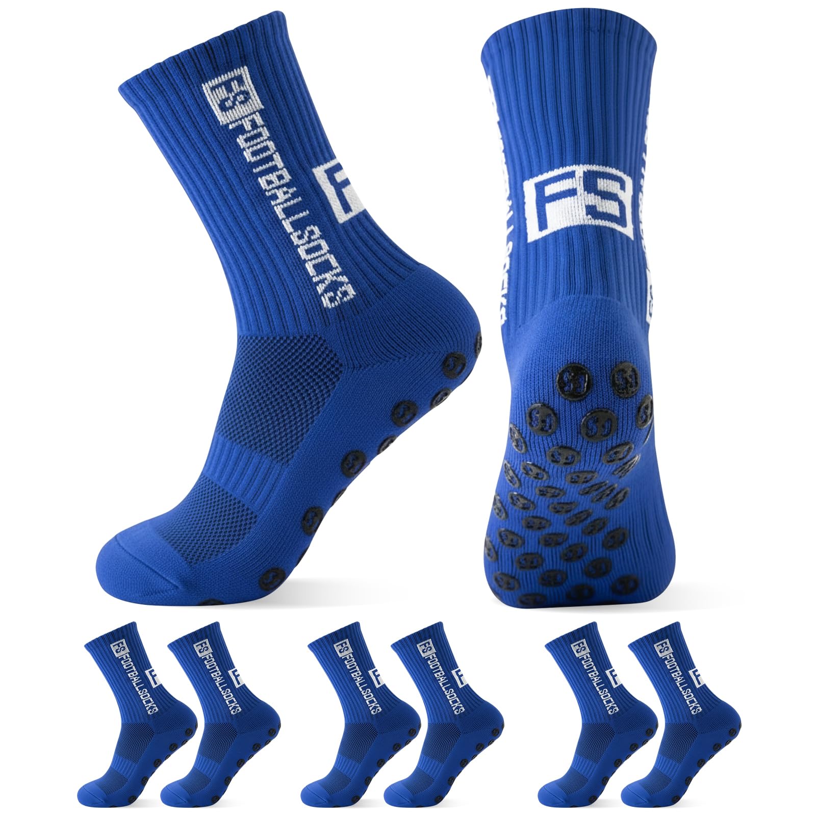 Yanrunce 3 pares de calcetines de fútbol antideslizantes para hombre, mujer, niños, tallas 39-46, calcetines de fútbol, calcetines antideslizantes para fútbol, baloncesto, correr, transpirables — view 13