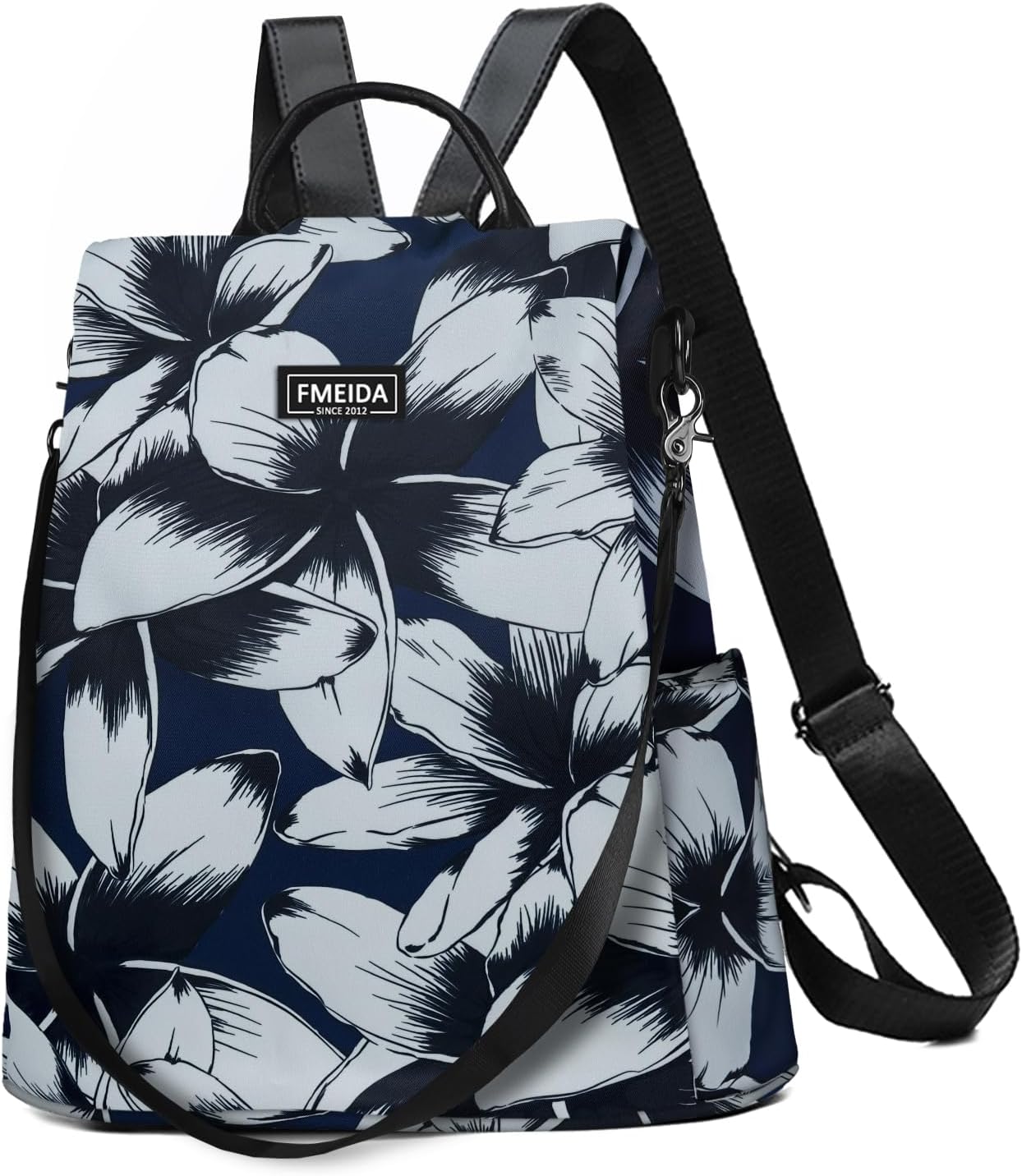 Fmeida Backpack Purse for Women Anti Theft Travel Backpacks Waterproof Convertible Daypack Ink Flowers