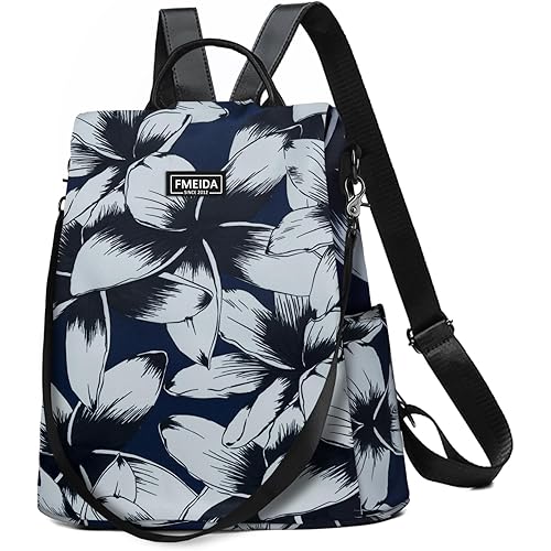 Fmeida Backpack Purse for Women Anti Theft Travel Backpacks Waterproof Convertible Daypack Ink Flowers