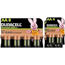Batterie Ricaricabili Duracell AA (confezione da 16), 2500 mAh NiMH, pre-caricate, le nostre batterie n.1 per lunga durata