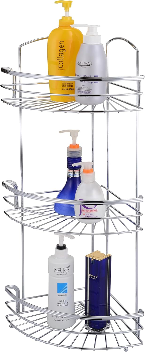 UNIWARE Heavy Duty Shower Rack, Chrome Coated (23" Inch, 3 Layer)