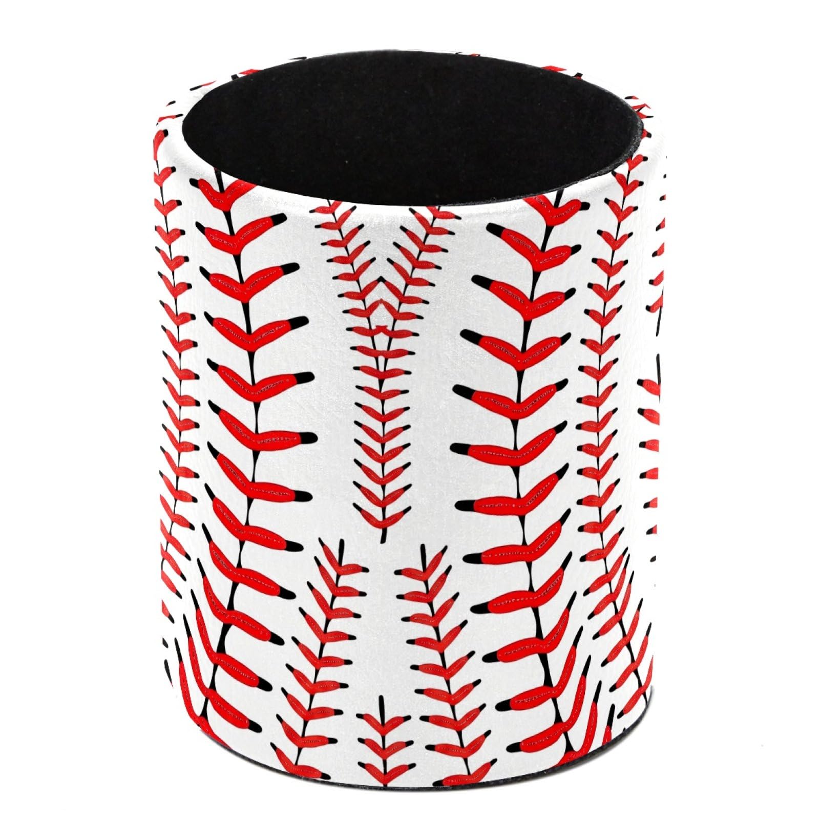 FWJZDSP Baseball PU Leather Pencil Organizer, Makeup Brush Holder, Office Decor and Desk Accessories Durable