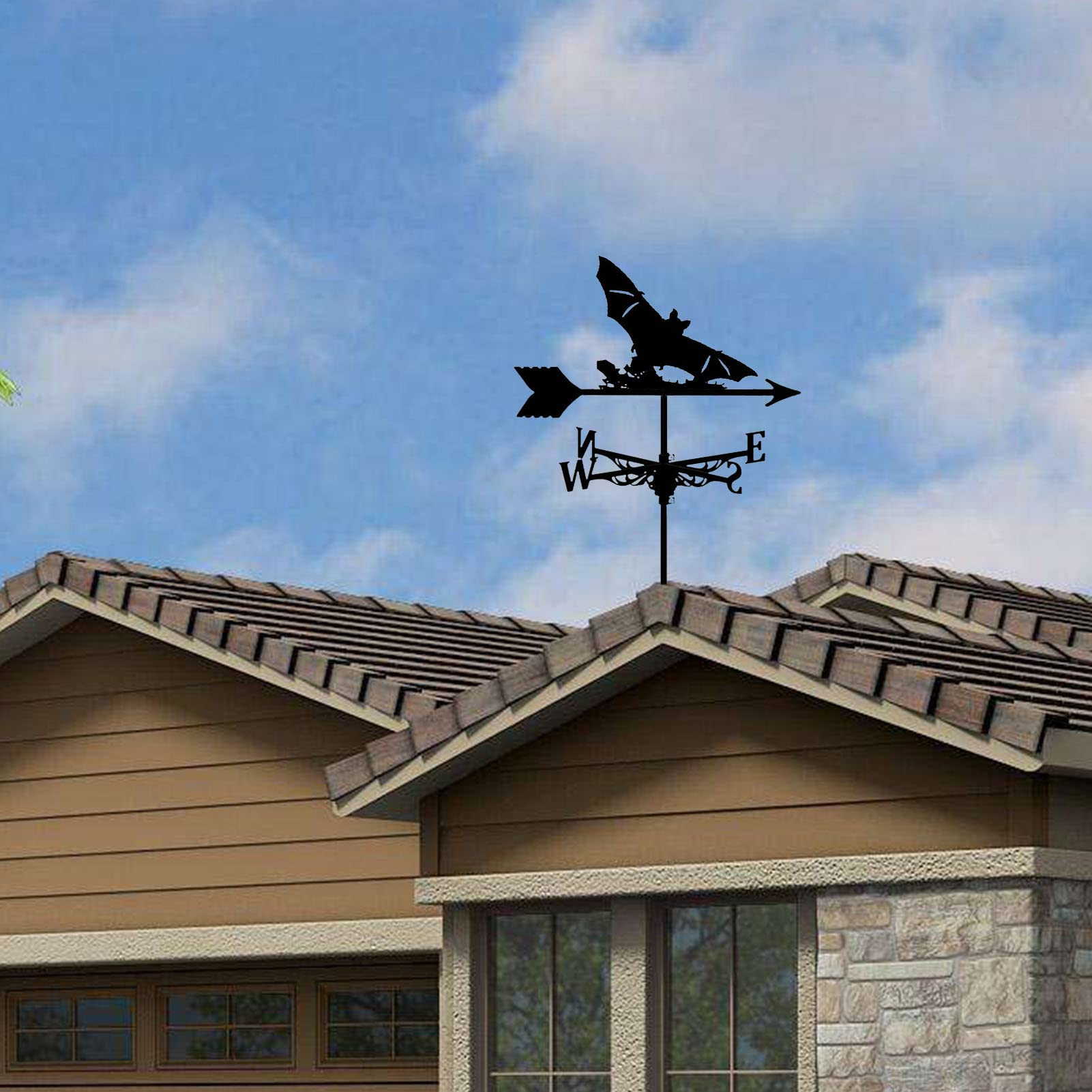 Girouette Décorative En Métal Noir Avec Silhouette De Surf Rétro – Pour Toit, Garage, Jardin – Indicateur De Direction Du Vent Durable