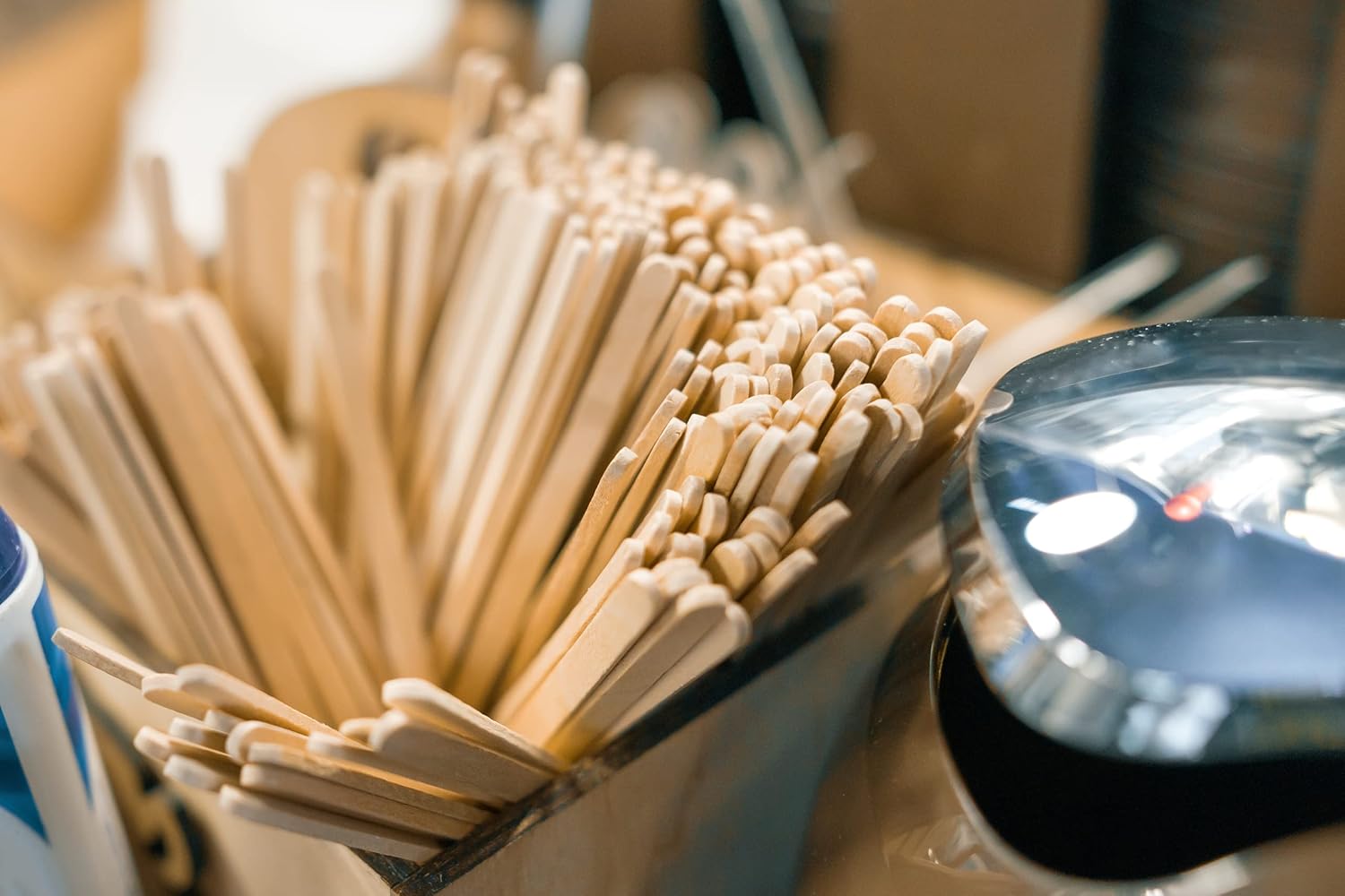 Perfect Stix 5.5" Premium Wood Thick Stirrer 2.3mm Thick 500CT and Width 6.35mm. Premium Wooden Biodegradable Eco-Friendly Round-End Birchwood 5.5 Inch Stirrer.