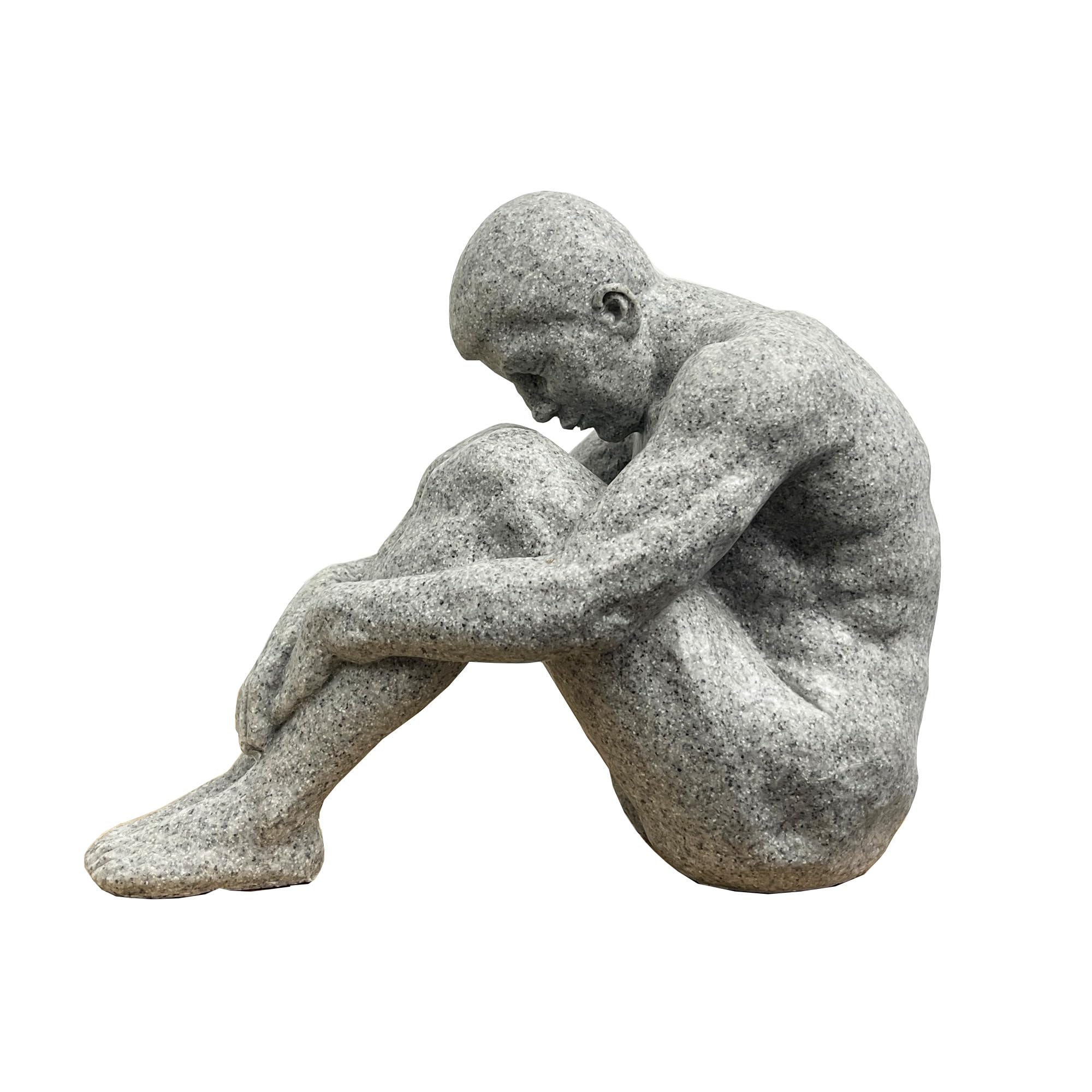 Alfie Francis Grey 19Cm X 15Cm Abstract Sitting Man Modern Ornament For The Home Coloured Resin Material