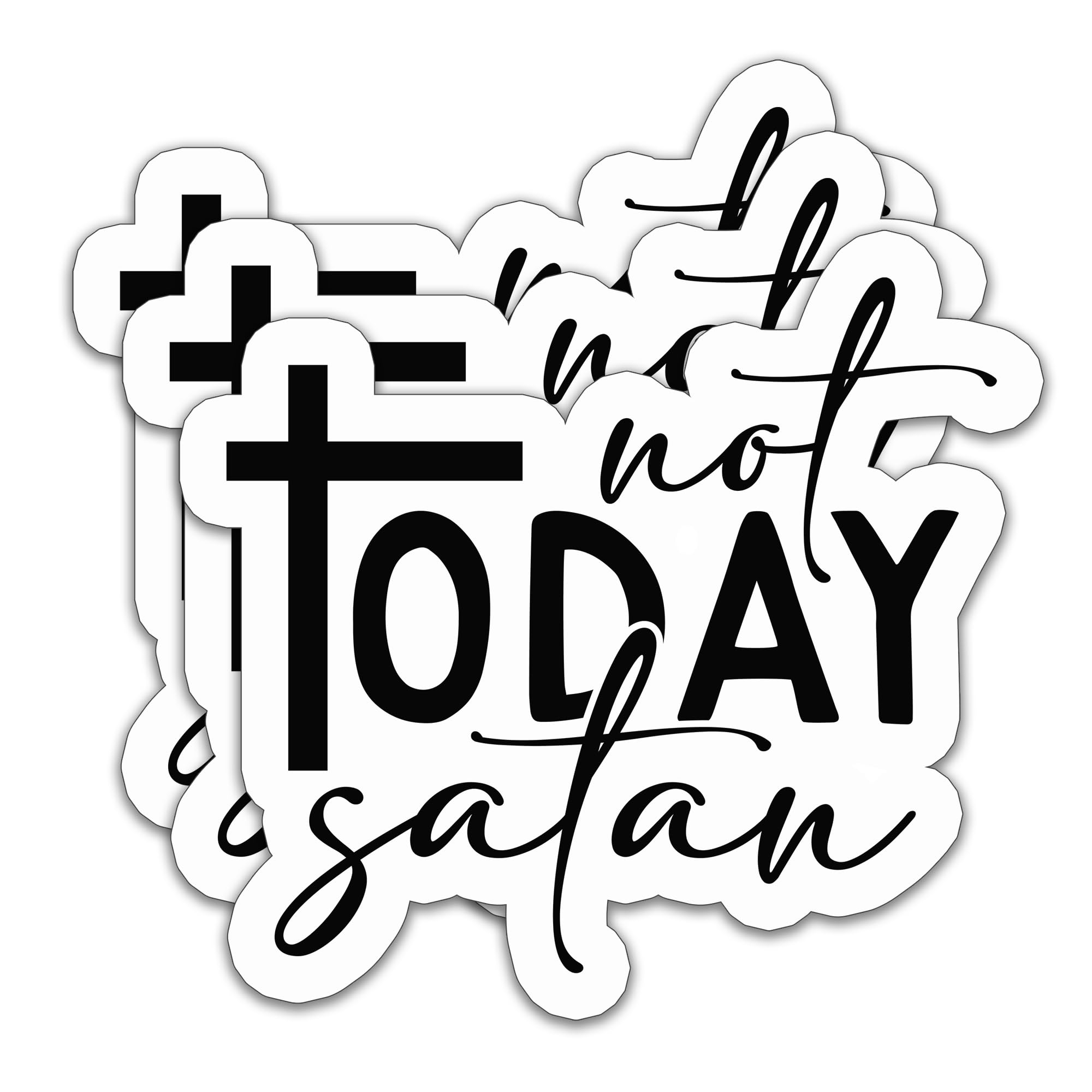 (3PCS) Christian Stickers - Not Today Satan – Faith Waterproof Vinyl Decals for Laptops, Water Bottles, Tumblers, Scrapbooks – Religious Quotes, 3" x