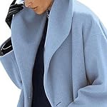 Maiyifu-GJ Womens Wool Blend Coat Single Breasted Trench Jackets with Hood Winter Casual Shawl Collar Overcoat Outerwear