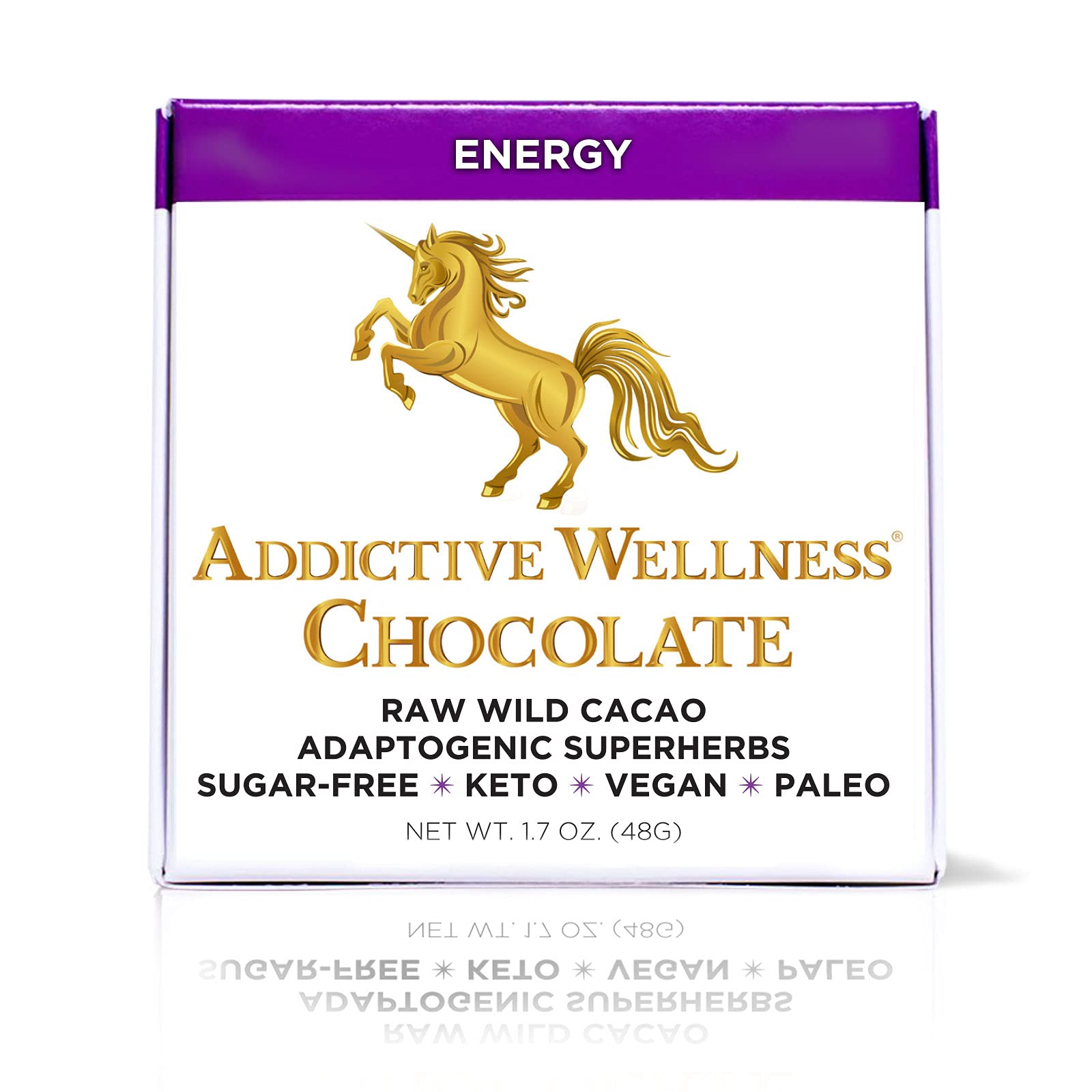 Addictive Wellness Sugar-Free Raw ENERGY Chocolate 3 PACK Vegan Paleo & Keto- Purely Superfoods and Adaptogens
