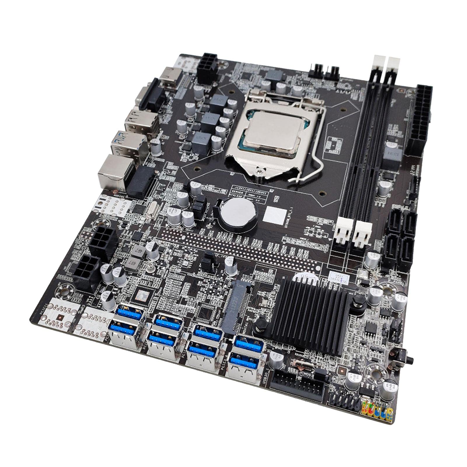 Paradesour B75 X79 B85 Mining Motherboard, B250 Computer Motherboard, 8 x PCI-E Graphics Slot, 1155 Interface 8p, 2 x DDR3 RAM