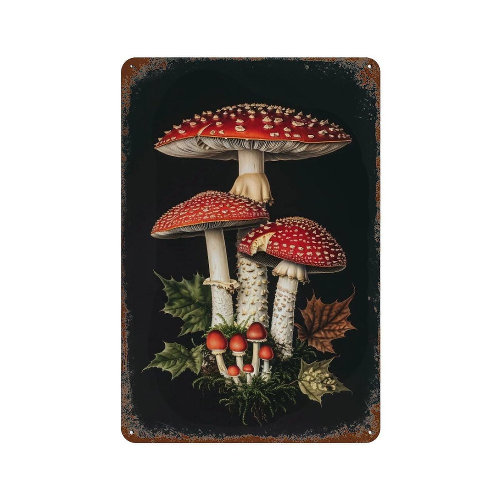 HDURYEYRYY Dark Forest Amanita Muscaria 03 Wall Retro Iron Vintage Art Metal Tin Sign Poster Modern Home Cofffee Club Art Bar Shop Decor 30x20cm