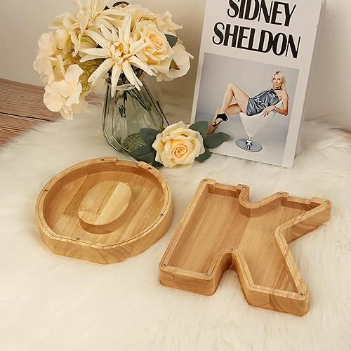 Miniatura 10 de Alcancía de madera grabada, alcancía de madera grabada, hucha con nombre de niño, alcancía de madera de 9 x 9 pulgadas, regalo para niños, regalo de