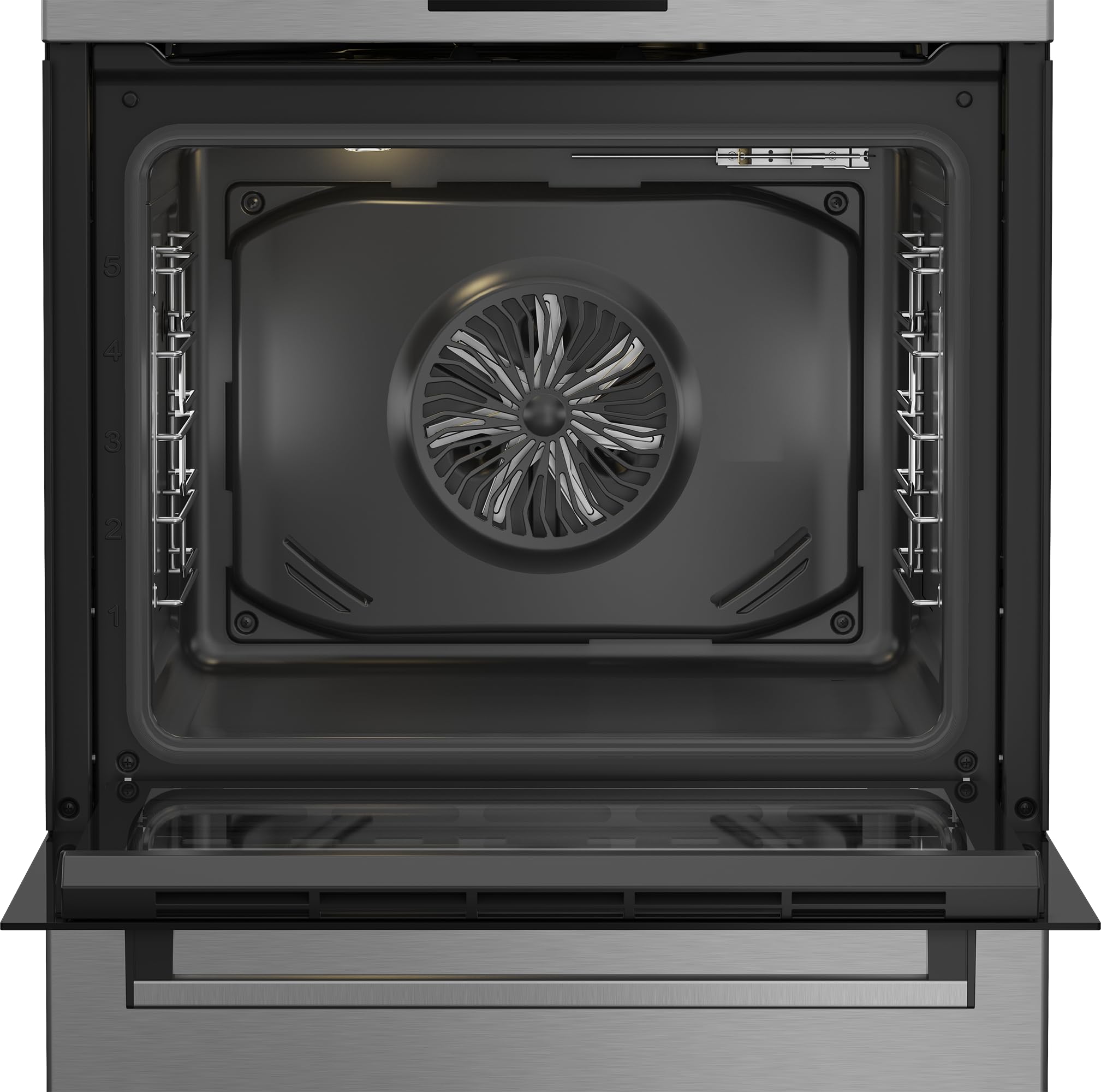 Beko FBM62320XDSL Cuisinière - fours et cuisinières (Autonome, Cuisinière, Gaz, 72 L, 4 zones de cuisson, 8 modes de chauffage, Grille latérale, Ecran multifonction, Acier inoxydable)