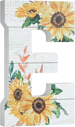 Miniatura 7 de COLLECTIVE HOME - Letras de madera de 10 pulgadas para decoración de pared, decoración del alfabeto de mesa de girasol, decoración de granja